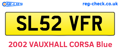 SL52VFR are the vehicle registration plates.