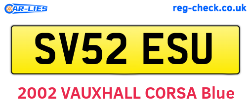 SV52ESU are the vehicle registration plates.