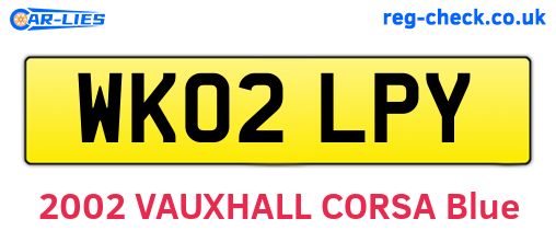 WK02LPY are the vehicle registration plates.