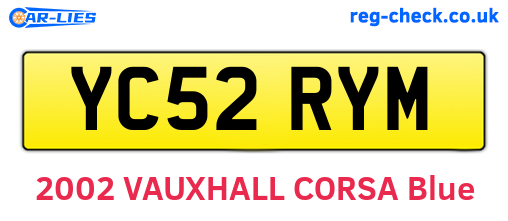 YC52RYM are the vehicle registration plates.