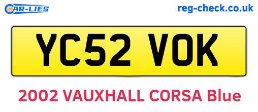 YC52VOK are the vehicle registration plates.