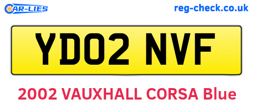 YD02NVF are the vehicle registration plates.