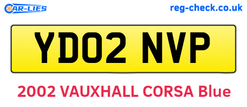 YD02NVP are the vehicle registration plates.