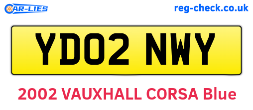 YD02NWY are the vehicle registration plates.