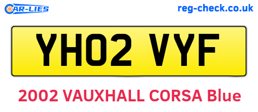 YH02VYF are the vehicle registration plates.