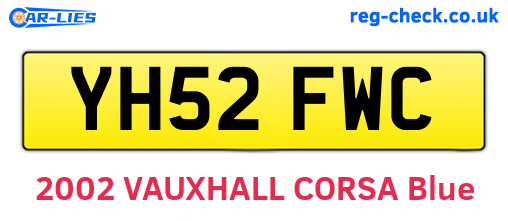 YH52FWC are the vehicle registration plates.
