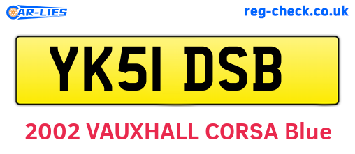 YK51DSB are the vehicle registration plates.