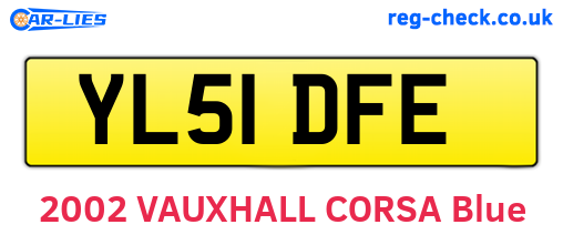 YL51DFE are the vehicle registration plates.