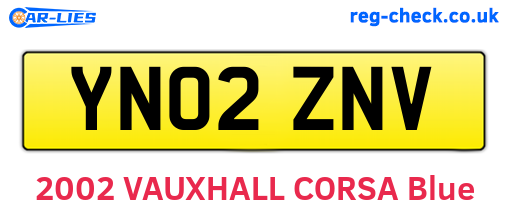 YN02ZNV are the vehicle registration plates.