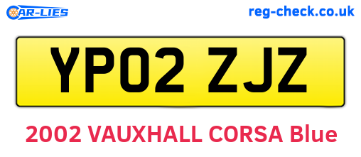 YP02ZJZ are the vehicle registration plates.
