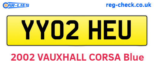 YY02HEU are the vehicle registration plates.