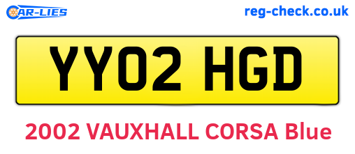 YY02HGD are the vehicle registration plates.