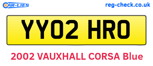 YY02HRO are the vehicle registration plates.