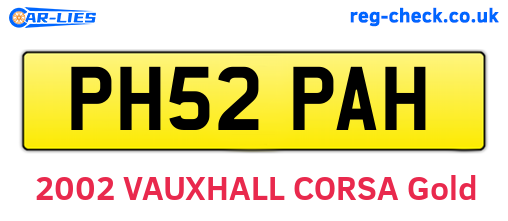 PH52PAH are the vehicle registration plates.