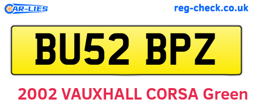 BU52BPZ are the vehicle registration plates.
