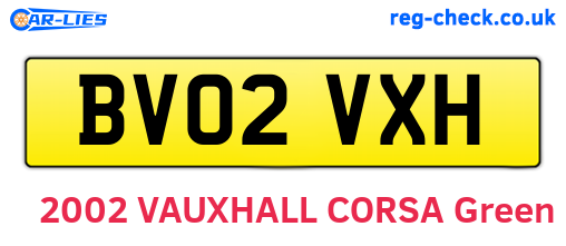 BV02VXH are the vehicle registration plates.