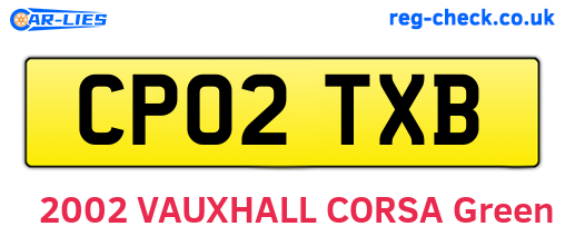 CP02TXB are the vehicle registration plates.