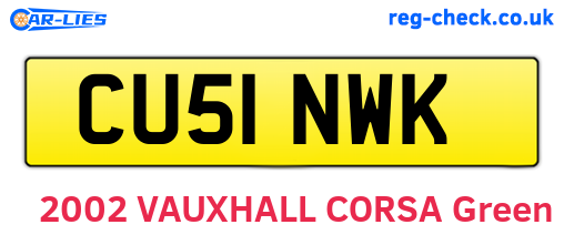 CU51NWK are the vehicle registration plates.