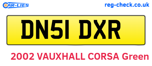 DN51DXR are the vehicle registration plates.
