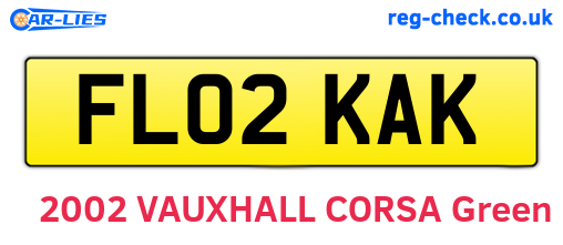 FL02KAK are the vehicle registration plates.
