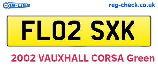 FL02SXK are the vehicle registration plates.
