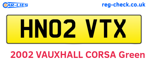 HN02VTX are the vehicle registration plates.