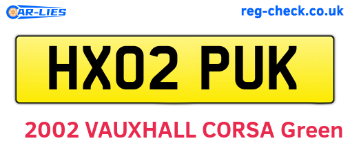HX02PUK are the vehicle registration plates.