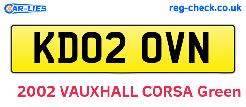 KD02OVN are the vehicle registration plates.