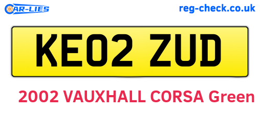 KE02ZUD are the vehicle registration plates.