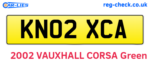 KN02XCA are the vehicle registration plates.