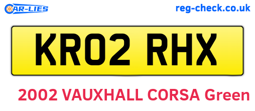 KR02RHX are the vehicle registration plates.
