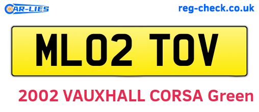 ML02TOV are the vehicle registration plates.