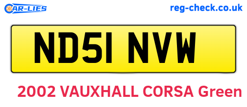 ND51NVW are the vehicle registration plates.