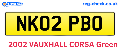 NK02PBO are the vehicle registration plates.