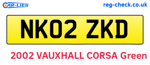 NK02ZKD are the vehicle registration plates.