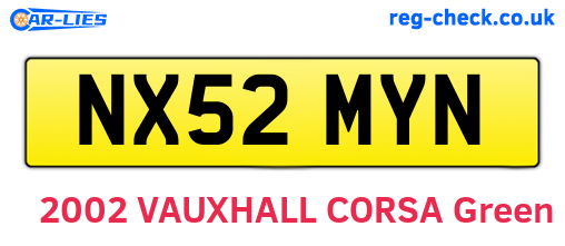 NX52MYN are the vehicle registration plates.