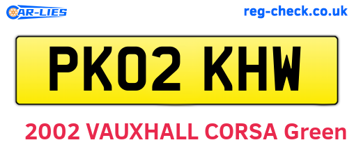 PK02KHW are the vehicle registration plates.