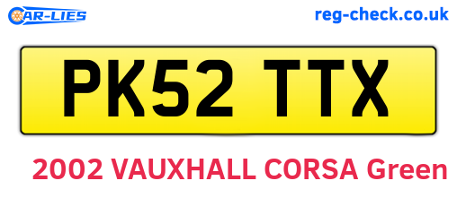 PK52TTX are the vehicle registration plates.