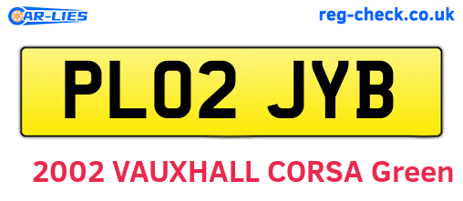 PL02JYB are the vehicle registration plates.