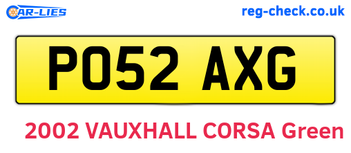 PO52AXG are the vehicle registration plates.
