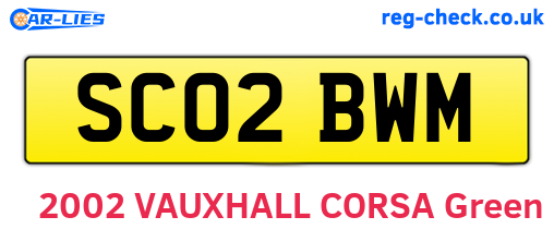 SC02BWM are the vehicle registration plates.