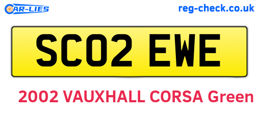 SC02EWE are the vehicle registration plates.