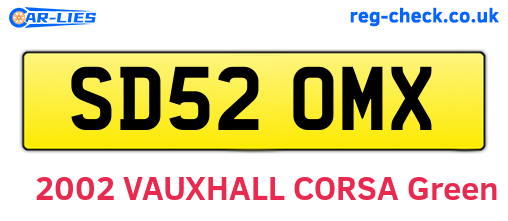SD52OMX are the vehicle registration plates.