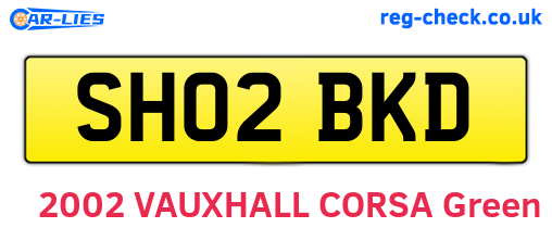 SH02BKD are the vehicle registration plates.