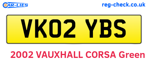 VK02YBS are the vehicle registration plates.
