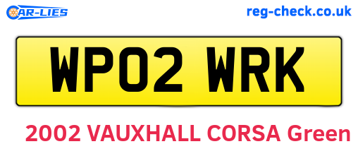 WP02WRK are the vehicle registration plates.