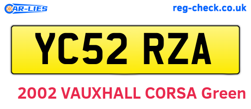 YC52RZA are the vehicle registration plates.