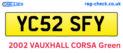 YC52SFY are the vehicle registration plates.