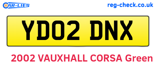 YD02DNX are the vehicle registration plates.