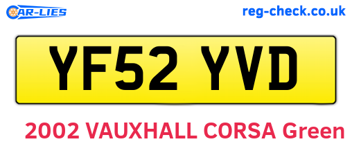 YF52YVD are the vehicle registration plates.